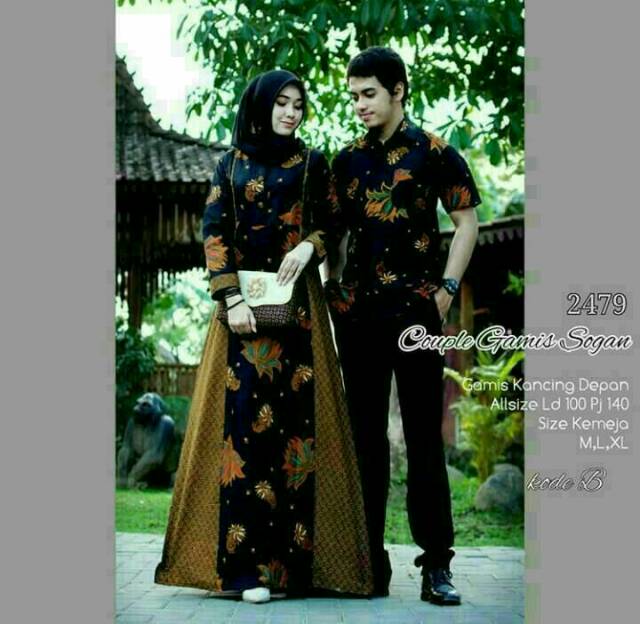 Sarimbit sogan batik couple gamis terbaru batik kekinian batik modern grosir batik termuarah