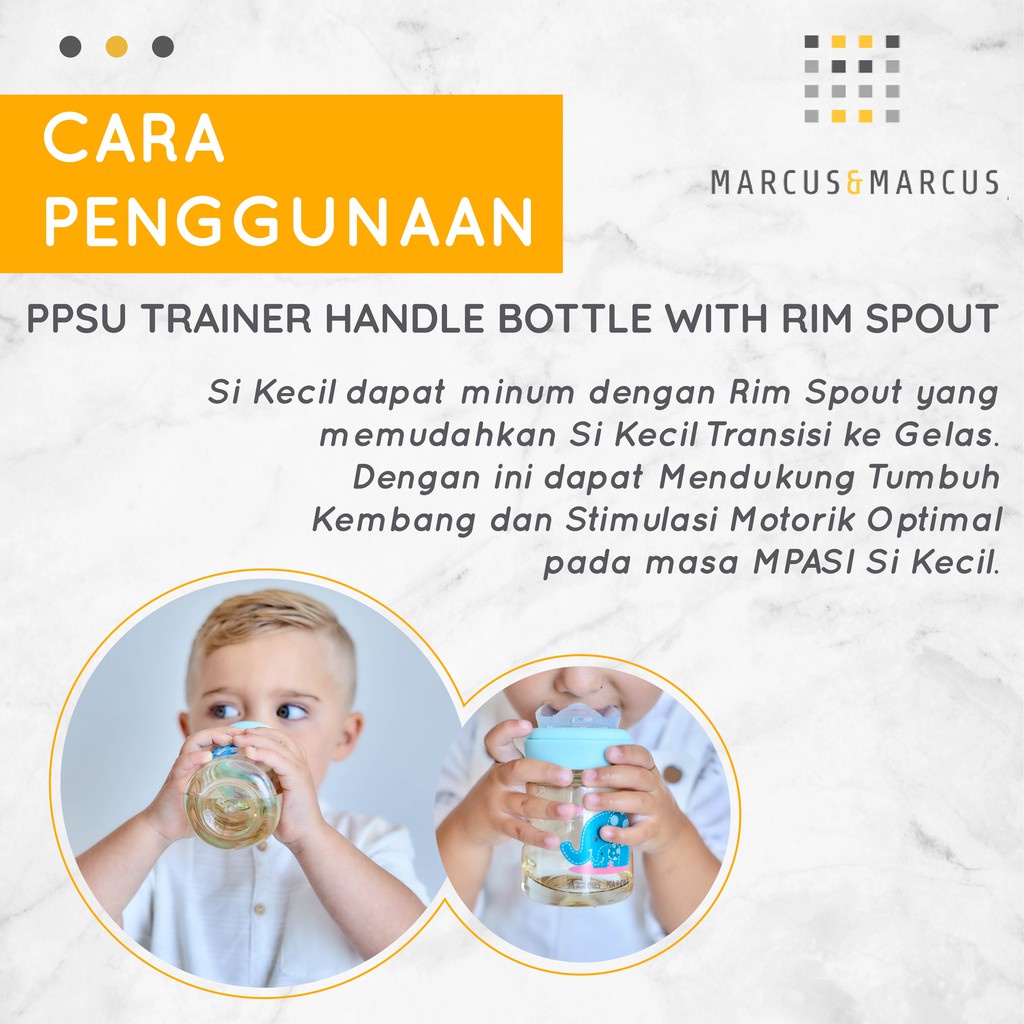 Castle - Marcus &amp; Marcus PPSU Straw Trainer Bottle - Training Cup PPSU Botol Anak - MNM