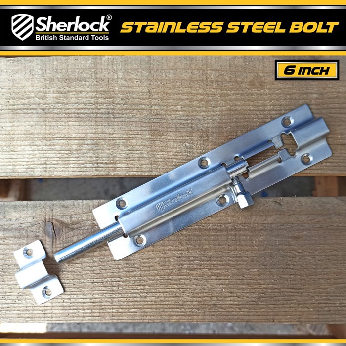 Grendel Slot Kunci Pintu 6 inch / Sherlock Stainless Steel