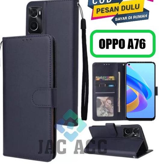 Baru - DOMPET HP UNTUK OPPO A76  2022 LEATHER FLIP CASE UNTUK OPPO A76 2022