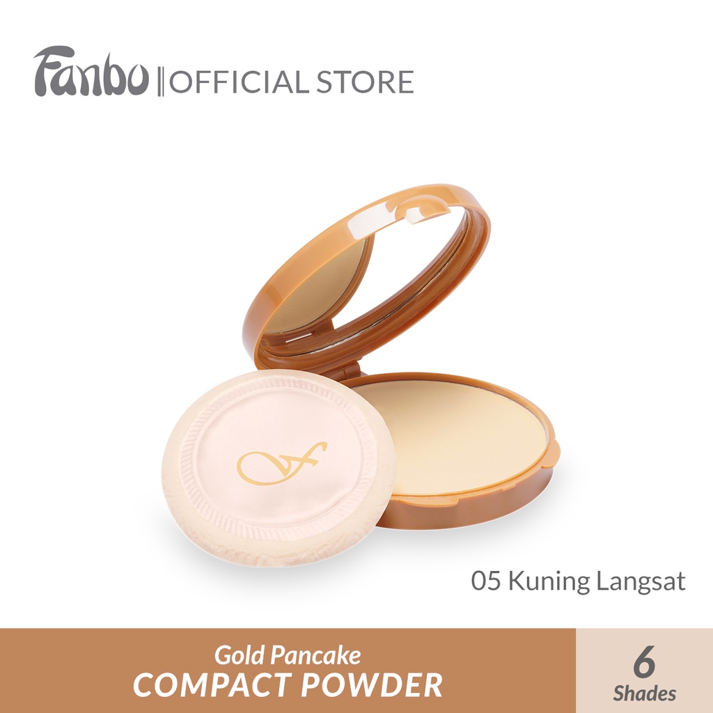 Fanbo Gold Pancake Compact Powder - Bedak Padat - Zink Oxide - UV Filter-4
