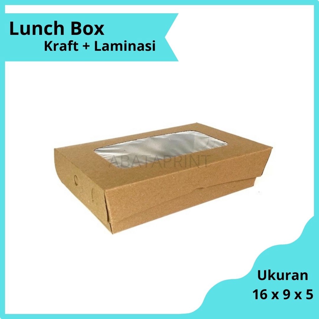 

PAPER LUNCH BOX KRAFT KOTAK NASI LAMINASI WINDOW 16 x 9 x 5 cm