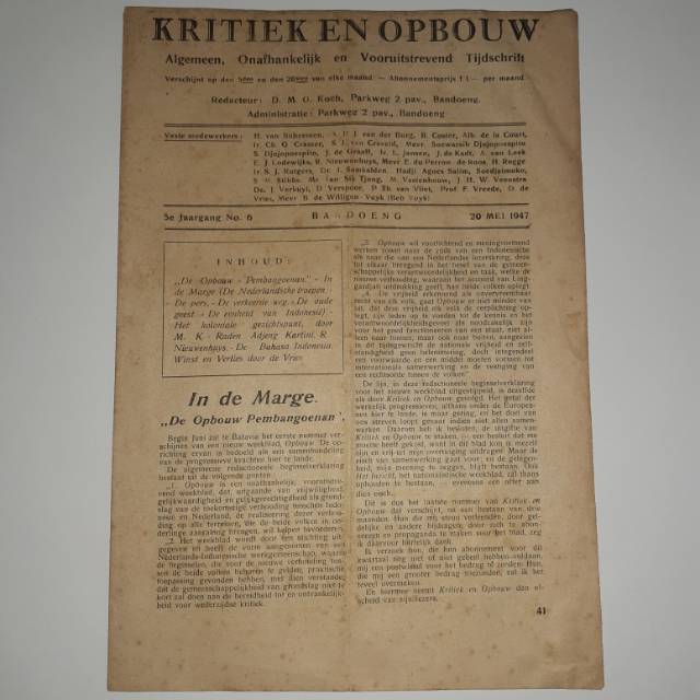 Tertanggal 20 Mei 1947 Dokumen Lama Kuno Jadul Langka Buletin Belanda