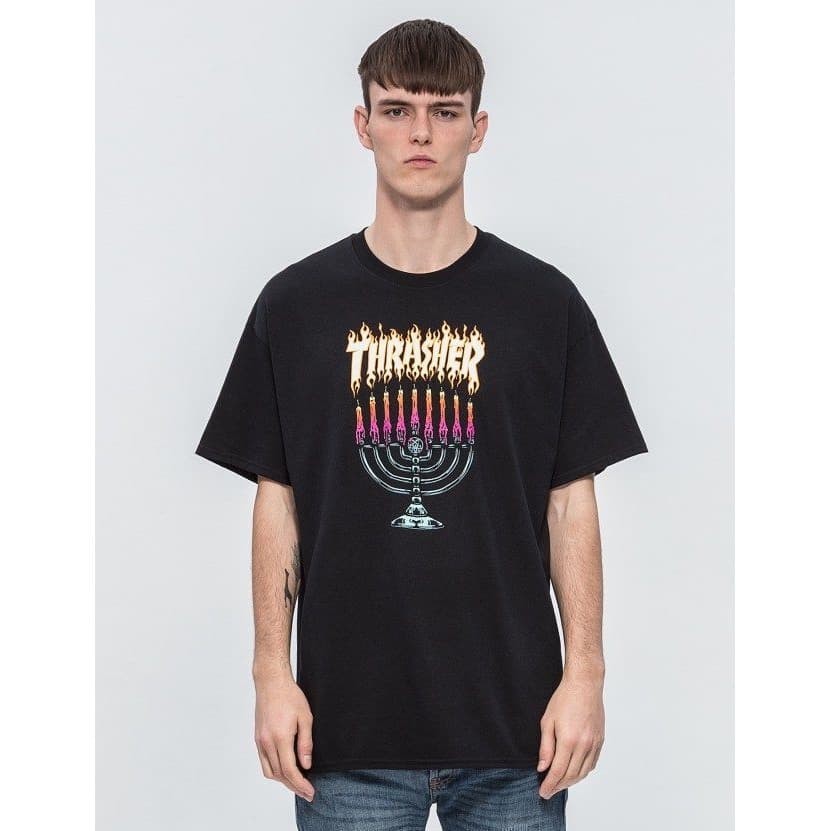 Thrasher Menorah Tee / ThrasherMagazine Tshirt - FULL TAG (ORI FO)