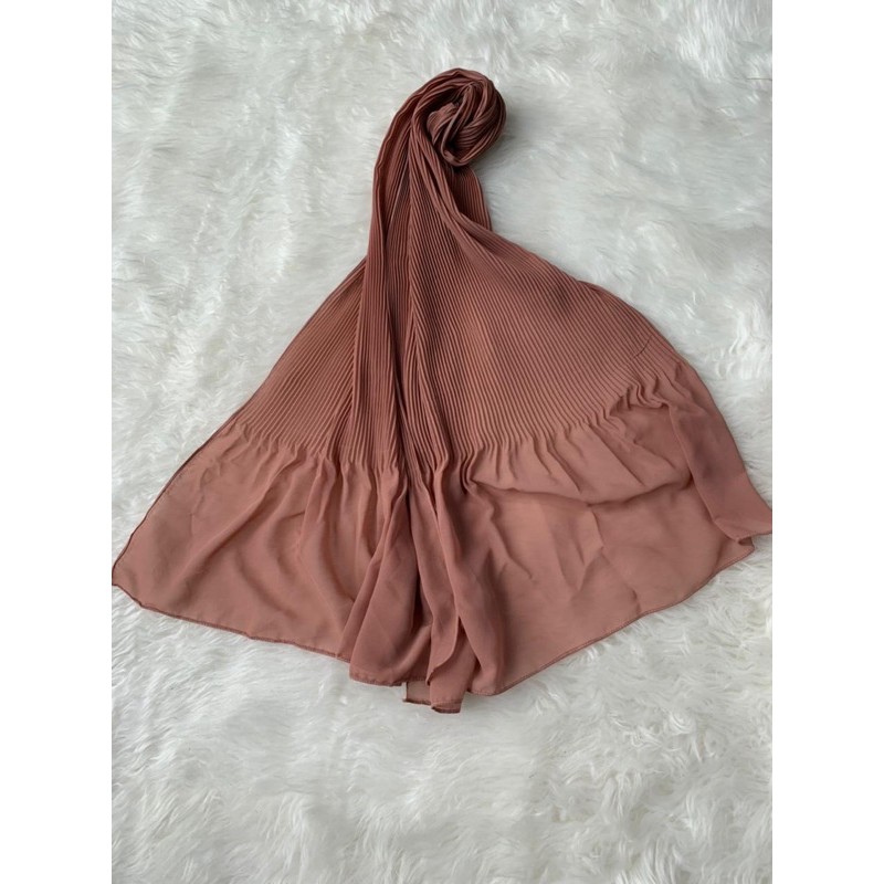 pasmina plisket/shawl plisket/pleated plisket-Mocca