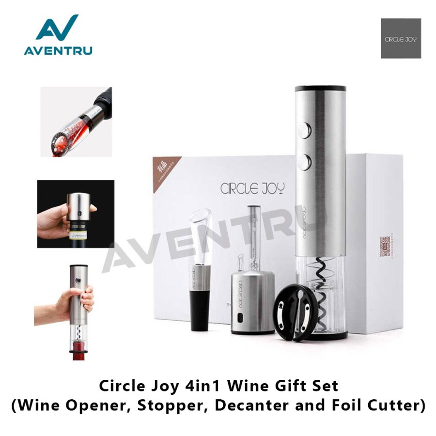 Circle Joy 4in1 Wine Electric Opener Gift Set Wine Stopper