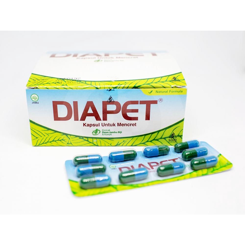 DIAPET KAPSUL PER STRIP ISI 10 KAPSUL KAPSUL HERBAL ANTIDIARE