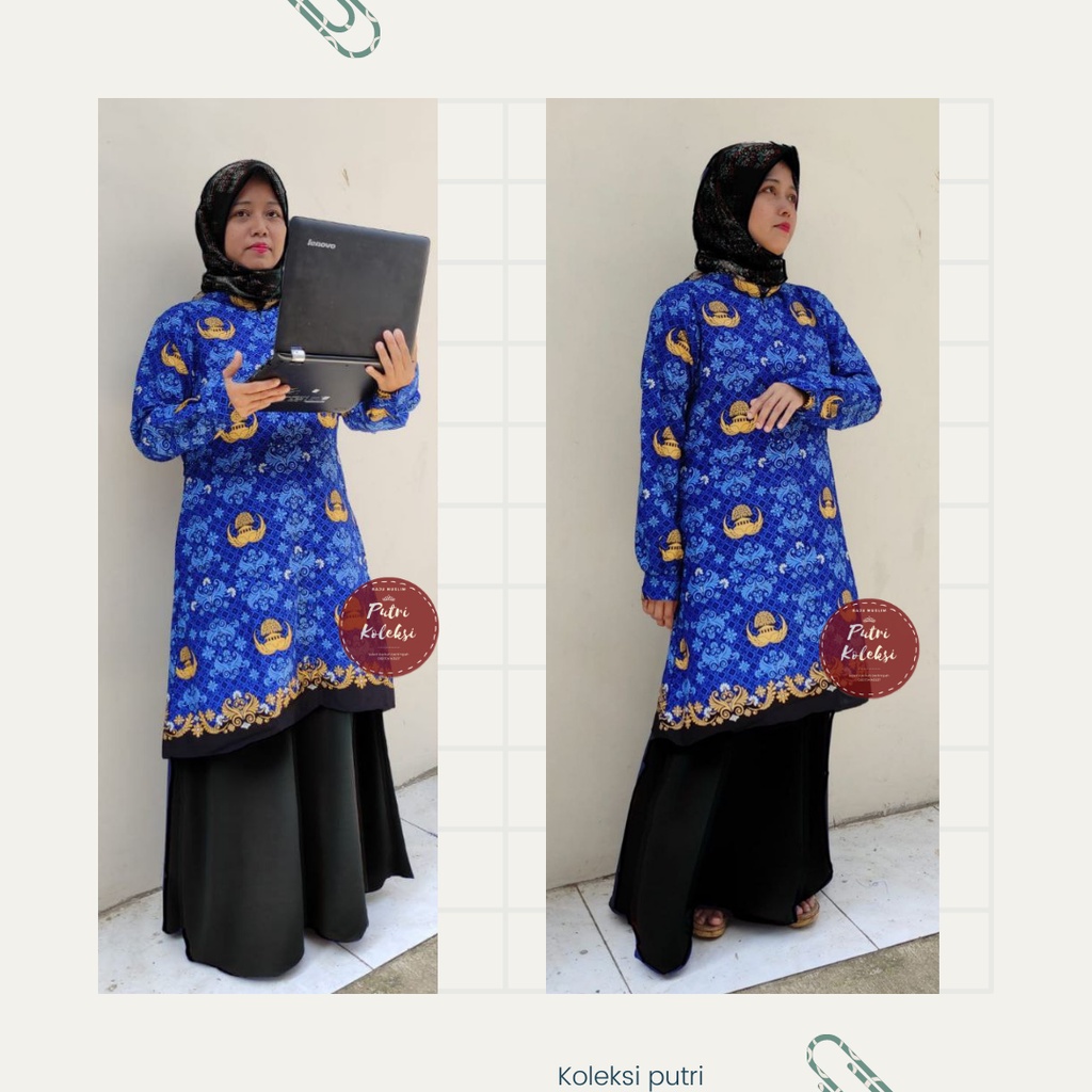 Gamis PNS ASN Gamis Dinas Korpri Hitam S M L XL XXL / Gamis dinas Hitam Putih ASN