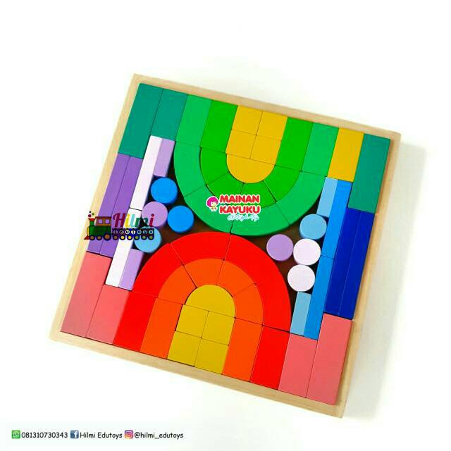 Mainan Montesori Mainan Kayu City block