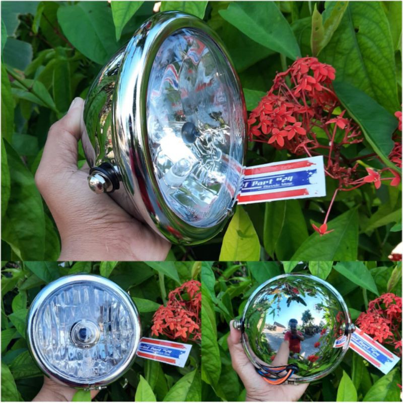 lampu pesek reflektor jute lampu jute lokal kaca bening