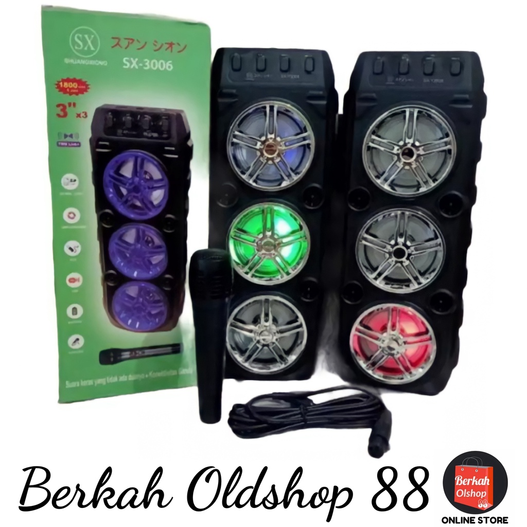 BERKAH OLDSHOP 88 - SPEAKER KARAOKE 3 TINGKAT SX-Y3006 (FREE MIC+KABEL USB) - SPEAKER TERBARU