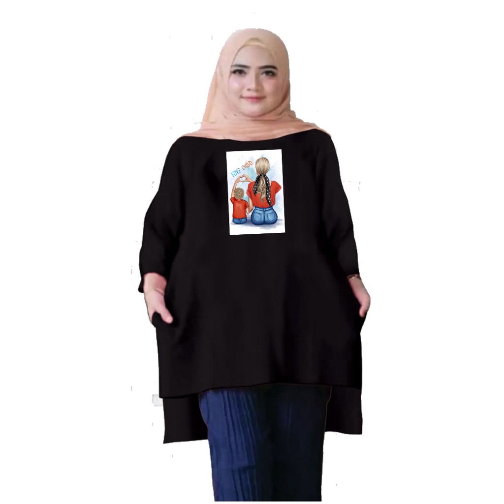 Tunik Jumbo Love Child / Atasan Wanita XL,XXL