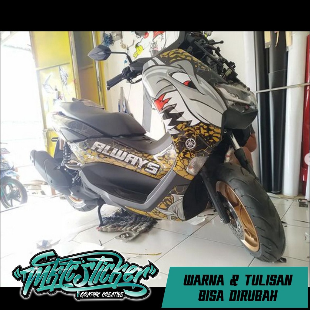 STIKER YAMAHA NEW NMAX HIU MERAH/GOLD