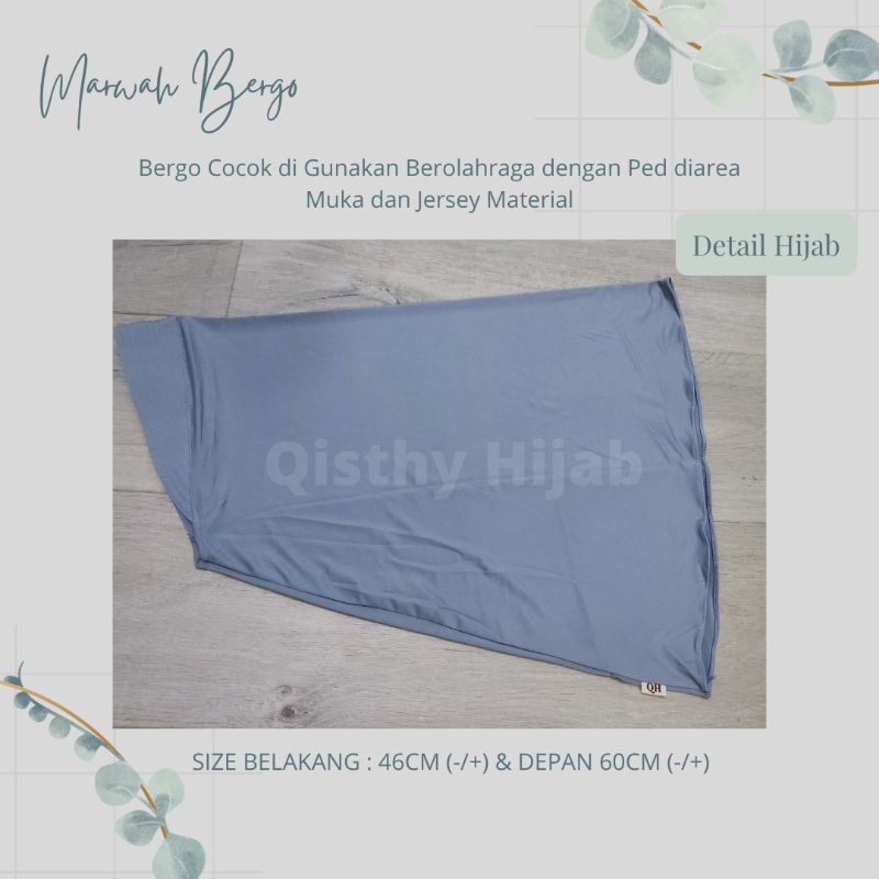 hijab sport/marwah bergo/jilban instan/hijab instan /jilbab bergo pendek