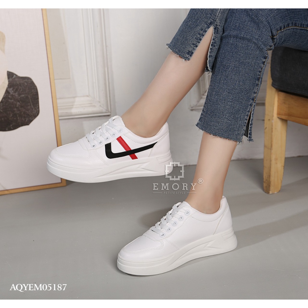 SEPATU  WANITA EMORYSTYLE   Narra Sneakers   AQYEMO 5187  MARBELAYUK-WHITE BLACK