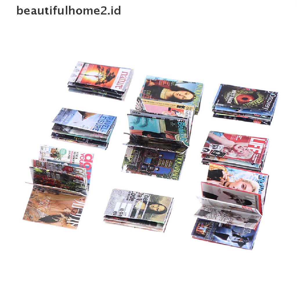 (beautifulhome2.id) 3pcs / set Mainan Miniatur Buku Majalah Skala 1: 12 Untuk Aksesoris Rumah Boneka