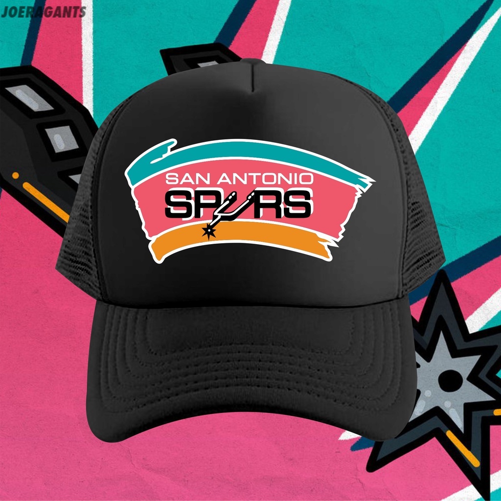 Topi Jaring Trucker Hats Basket Ball NBA San Antonio Spurs Old logo joeragants