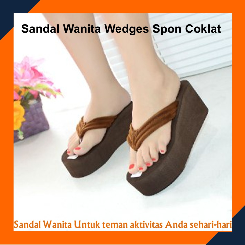 Sandal Wedges Wanita SW SPONS S1 Sandal Wedges Spon Wanita Sandal Wedges Wanita Fashion Terbaru