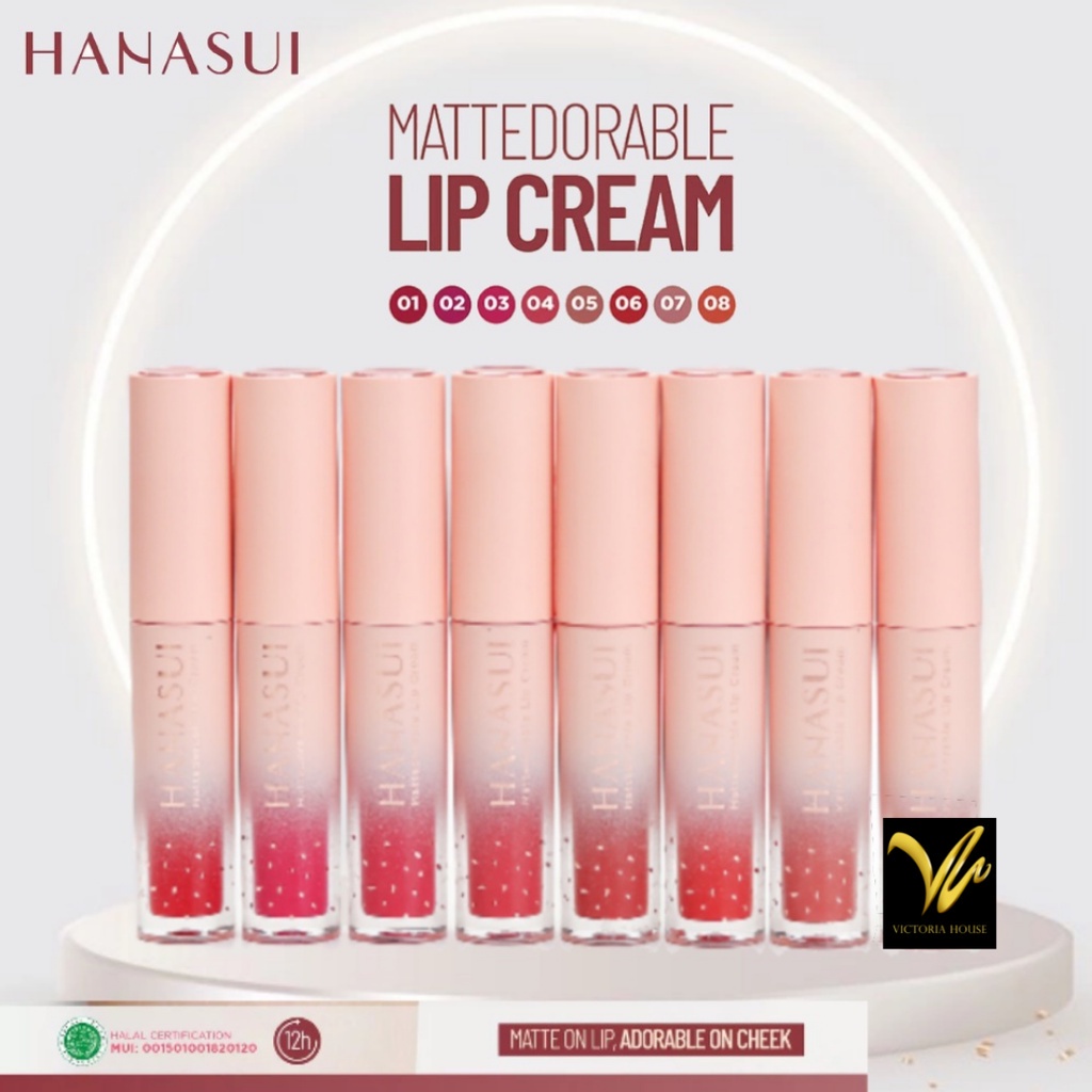 HANASUI BPOM BOBA Mattedorable Lip Cream Tintdorable Lip Tint  Lip Stain dual function bibir (VICTORIA)