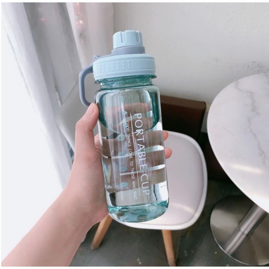 IKILOSHOP Portable Cup Botol Minum Sport 1 Liter BPA Free Plastic Plastik 800ml