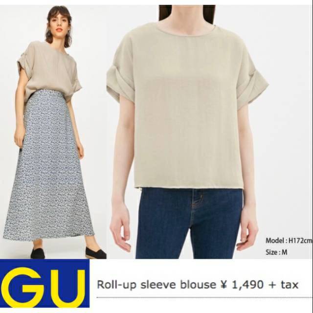Uniqlo by GU roll up sleeves blouse