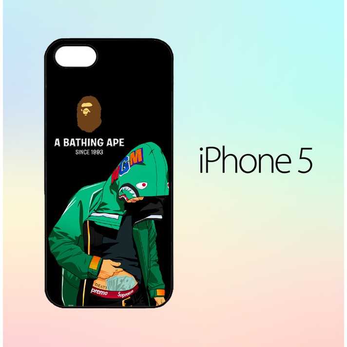 Bape logo Camo X6090 Casing Custom Hardcase iPhone 5 / 5s Case Cover