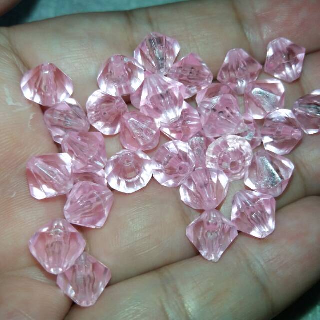 Mote Akrilik Bening Pink 8 MM
