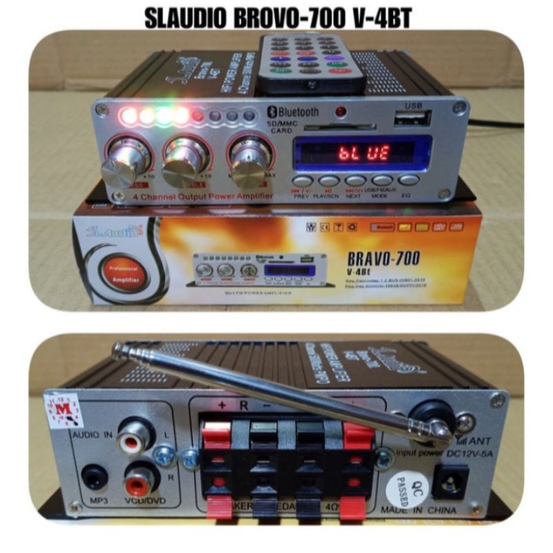 Ampli Mini SL Audio Bravo 700 V 4BT Ampli Mobil