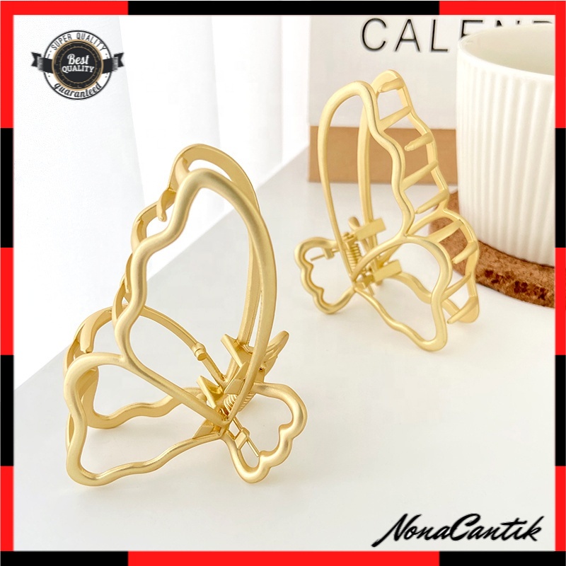 Jedai Logam 8cm Kupu Kupu Jepit Rambut Alloy Jumbo Jepit Jepitan Rambut Salon Bahan Besi Motif Butterfly Korea