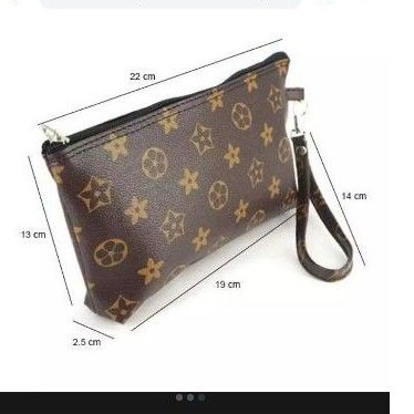 pouch LV cantik bahan lembut dompet kosmetik murah shopee