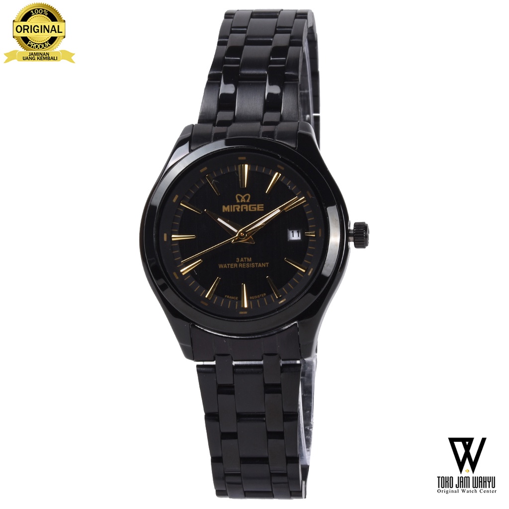 Mirage 8754L-C Jam Tangan Wanita - Black - Stainless Steel Bracelet