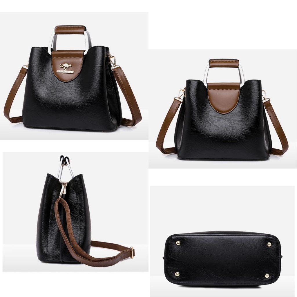 TAS SELEMPANG WANITA PREMIUM KULIT HITAM PASOLA TA522B5 IMPORT HANDBAG SHOULDER BAG CEWEK KOREA KEKINIAN MURAH BRANDED BATAM REMAJA