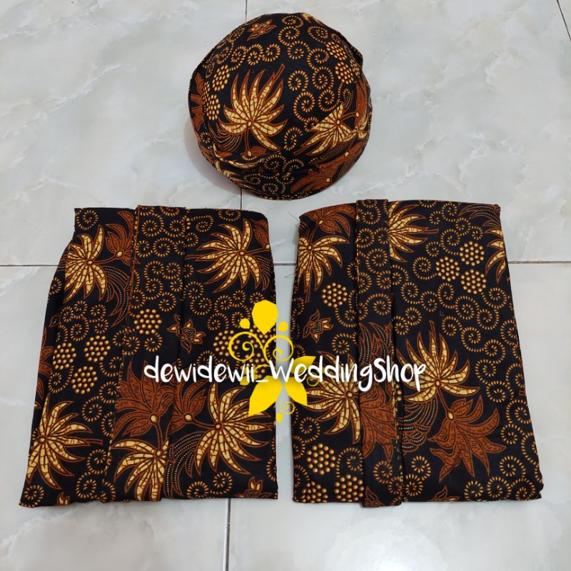 Set Jarik Cewek Cowok + Blangkon, Motif UkeL