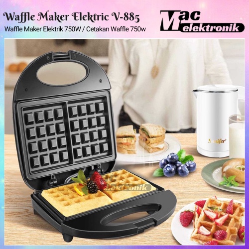 ALAT PEMBUAT ROTI WAFFLE ATAU CROFFLE MAKER ORI VIPOO 2 LAPIS PEMANGGANG ROTI WAFFLE SANDWICH V-885