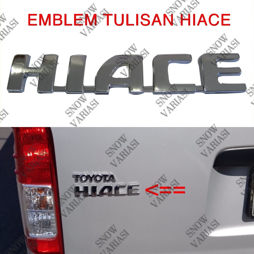 Emblem Mobil Toyota Hiace Chrome