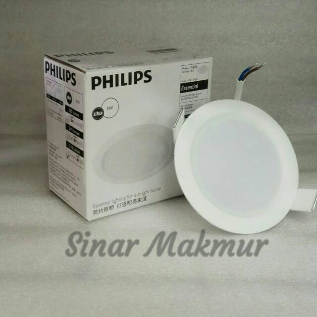 Lampu Led Downlight Philips 3 watt Essential ... PUTIH