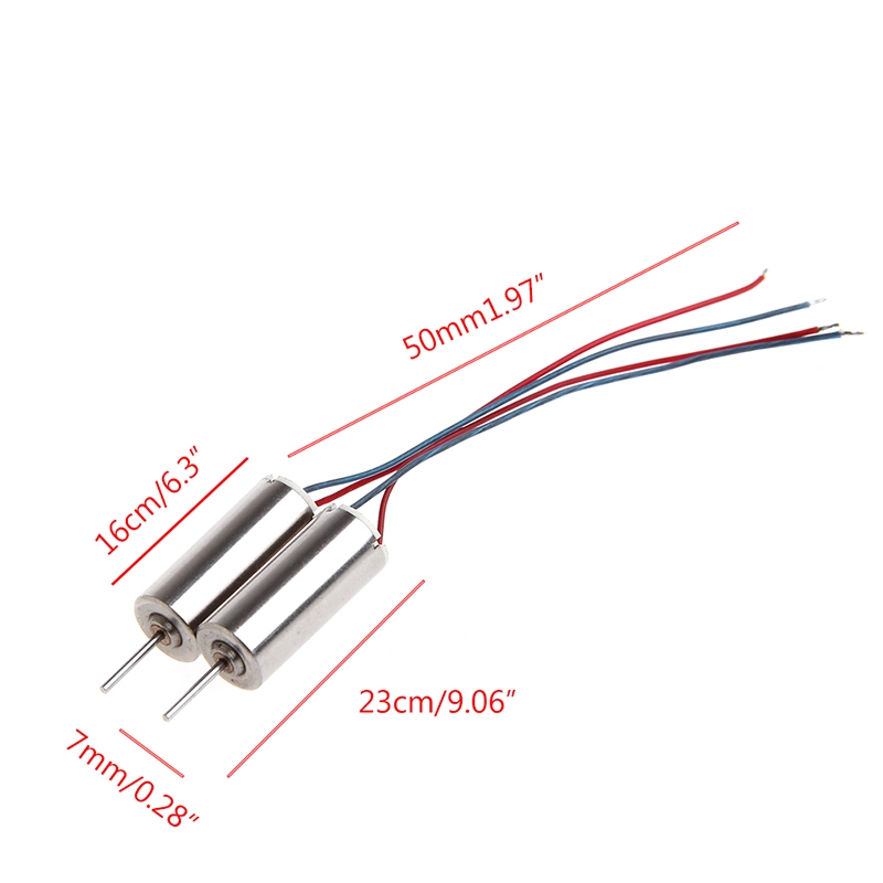 ?CRE 2Pcs DIY DC 3.7V 50000RPM 716 Hollow Cup Motor Coreless untuk Mainan RC