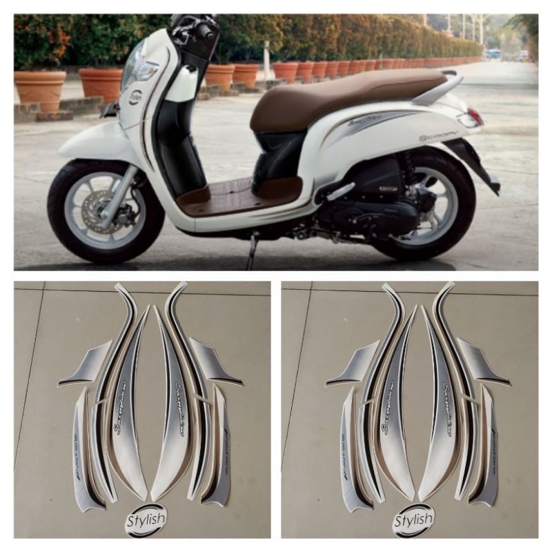striping full body honda scoopy stylish 2018 putih