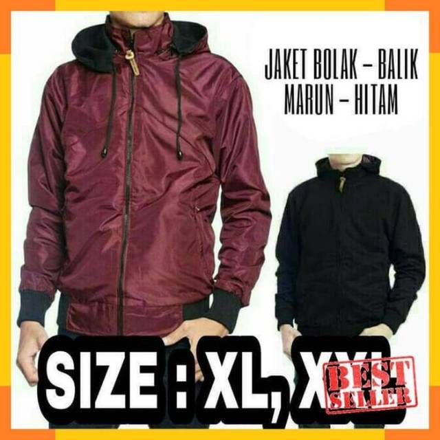 [Toko Jaket Bandung] JAKET PARASUT DC BB BIG SIZE XL XXL BOLAK BALIK 2 IN 1 PRIA WANITA IMPORT