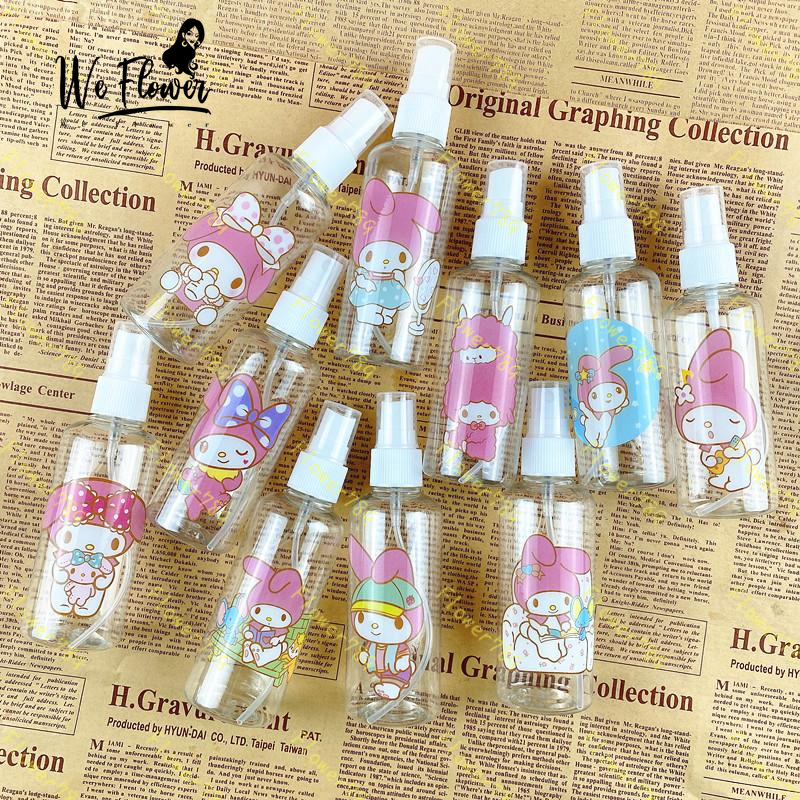 (We) Botol Kosong Bahan Plastik Desain My Melody Kartun Kapasitas 100ml Dapat Diisi Ulang