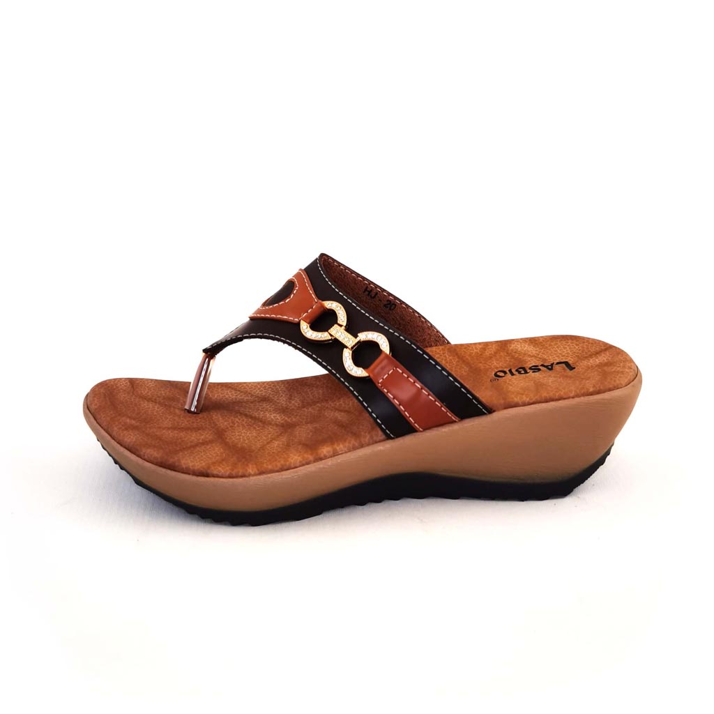 Sandal Jepit Wedges Kasual Wanita Lasbio HJ20