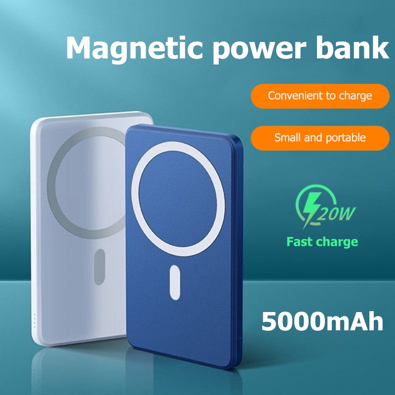 New Magsafe Charger Powerbank 5000mah Magnetic Baterai Kembali Fast Charging Powerbank with
