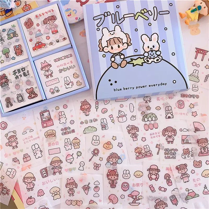 

Stiker 10 pcs dekorasi lucu murah Korean style stiker Tumbler kotakmakeup buku diary