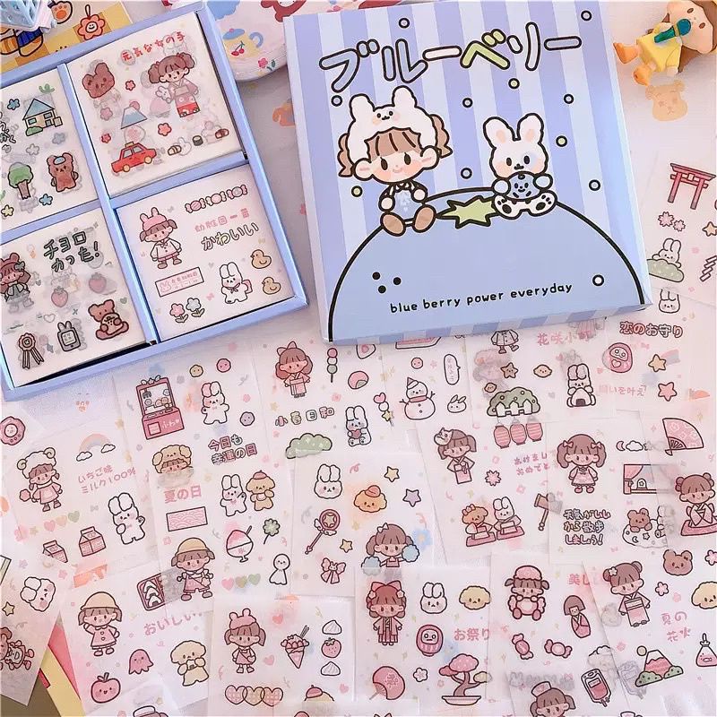 Stiker 10 pcs dekorasi lucu murah Korean style stiker Tumbler kotakmakeup buku diary