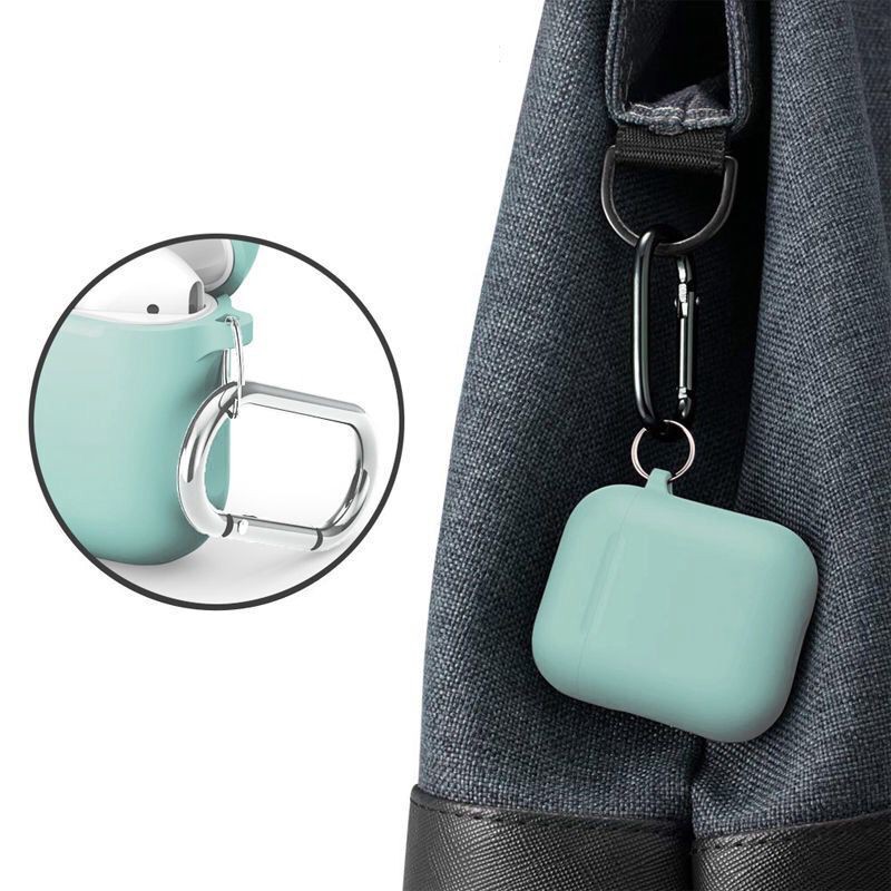 Soft Case Silikon Pelindung TWS AirPods 1 &amp; 2 (inpods 12 (i12) bisa tetapi tidak full)  + carabiner