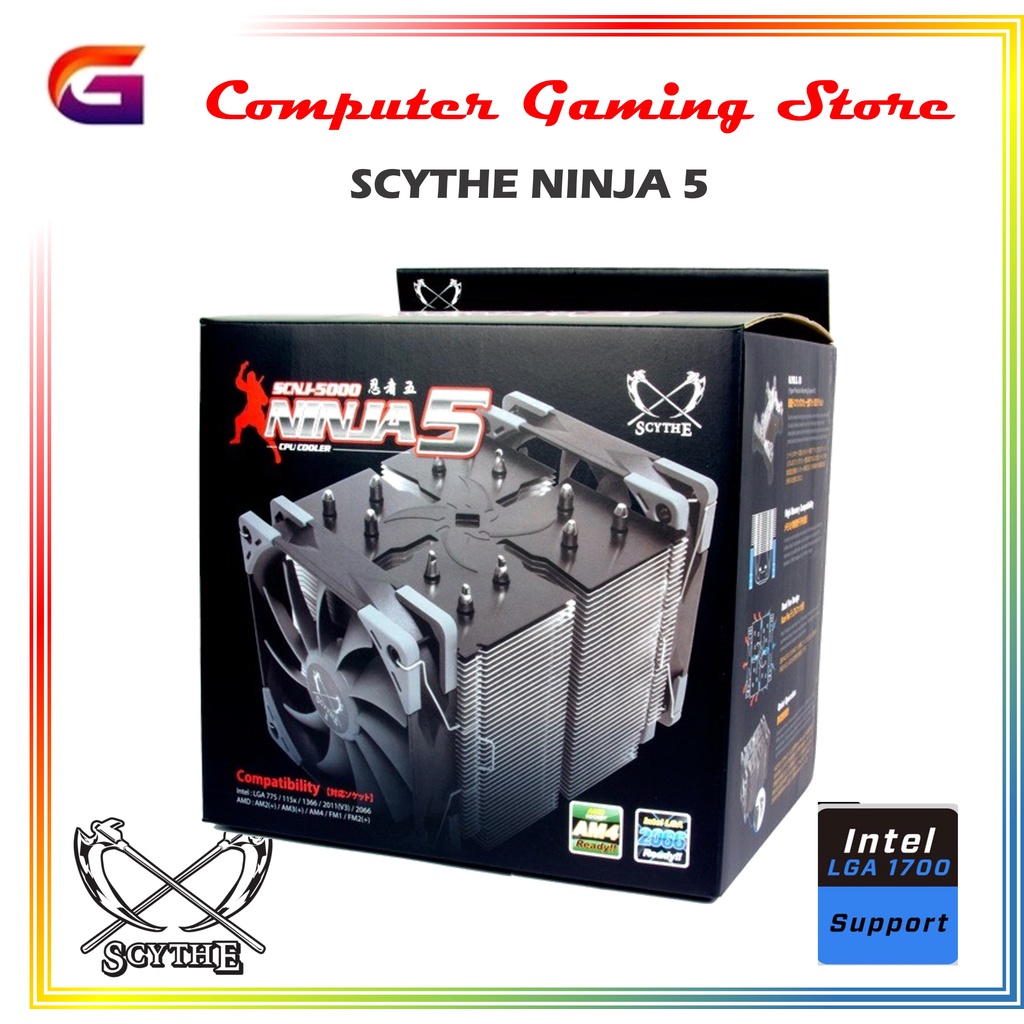 Scythe Ninja 5 CPU Air Cooler, Intel | AMD AM4 Fan Prosesor