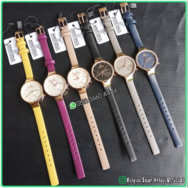 Jam Tangan Naviforce NF-5001 Ladies Tali Kulit Original