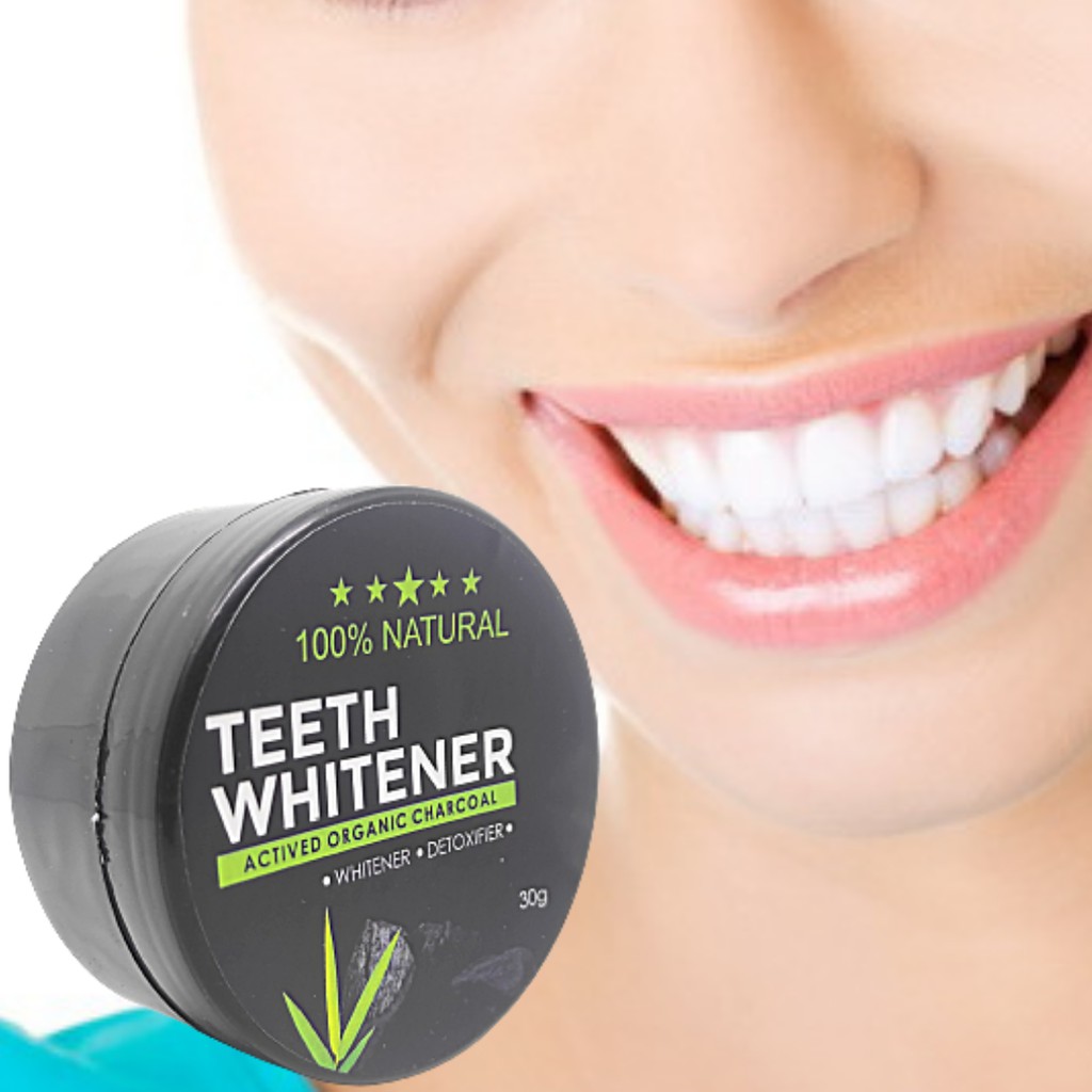 TEETH WHITENER Original Pemutih Gigi Teeth Whitening Actived Charcoal Powder Halal Atasi Gigi Kuning