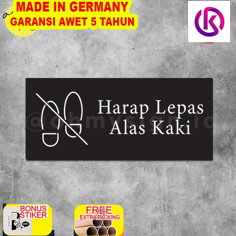 

Terlaris Sign Akrilik Harap Lepas Alas Kaki Acrylic Sign Board UV Print