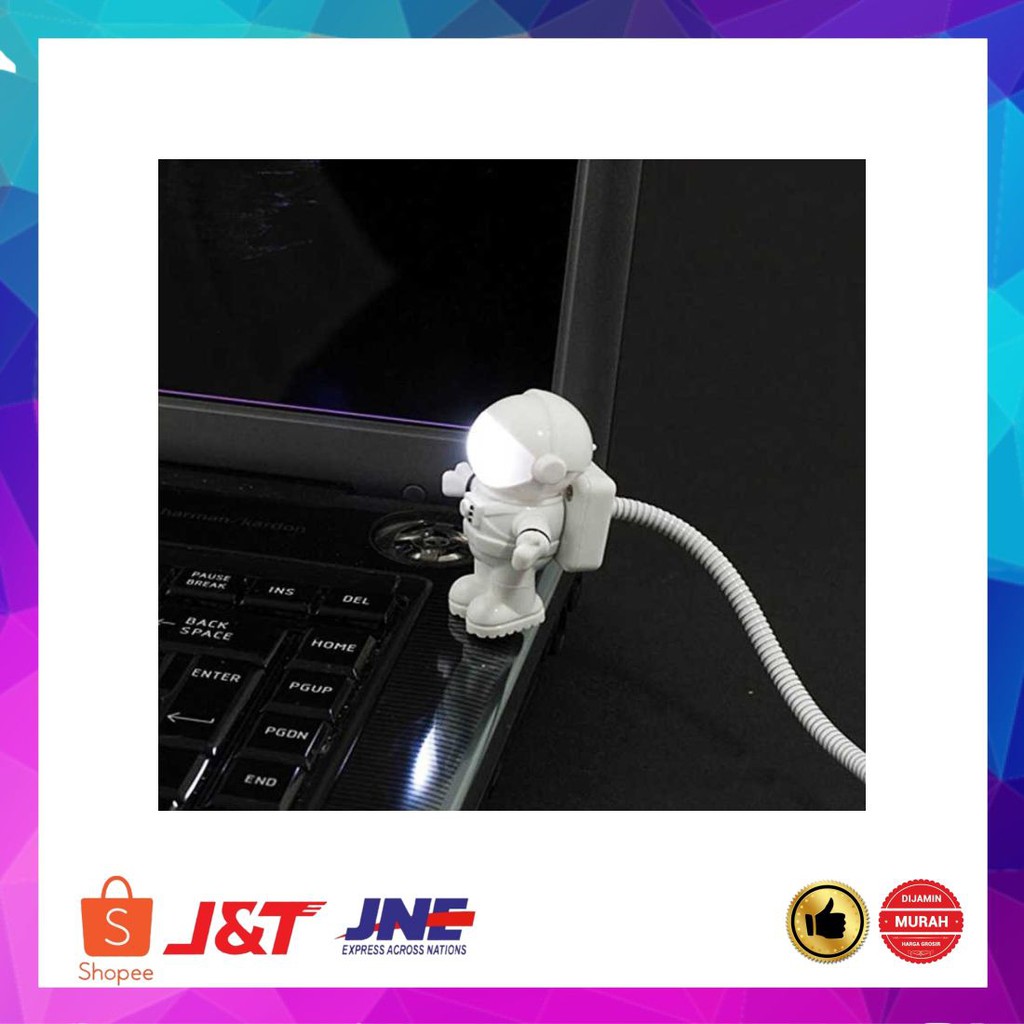 Murah Eshoo Lampu LED USB Night Light Lamp Flexible Spaceman Astro - White